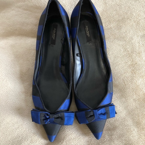 royal blue kitten heel shoes